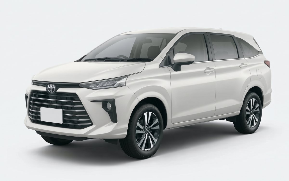 Toyota Avanza putih tampak depan samping